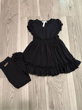 Matilda Jane Black Lap Dress + Pants Size 4